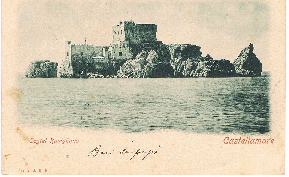 Cartolina ottocentesca dello Scoglio di Rovigliano